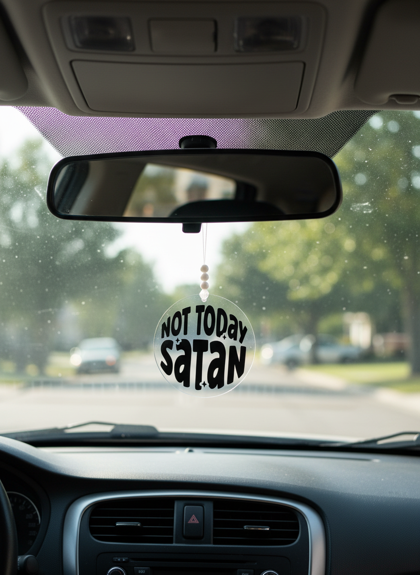 ✨Not today satan✨ Car Charm